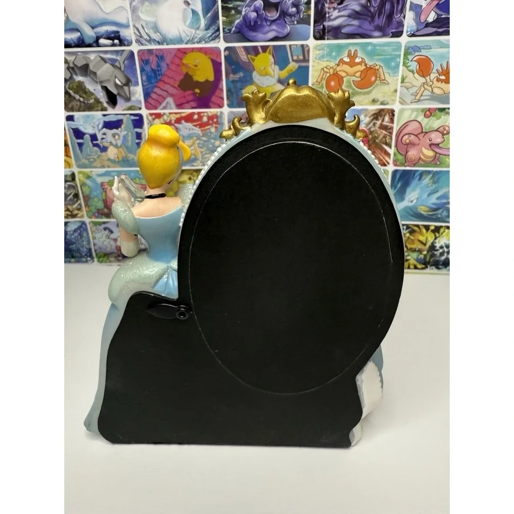 Disney Parks Cinderella Picture Frame Snow Globe Figurine Photo Holder 7